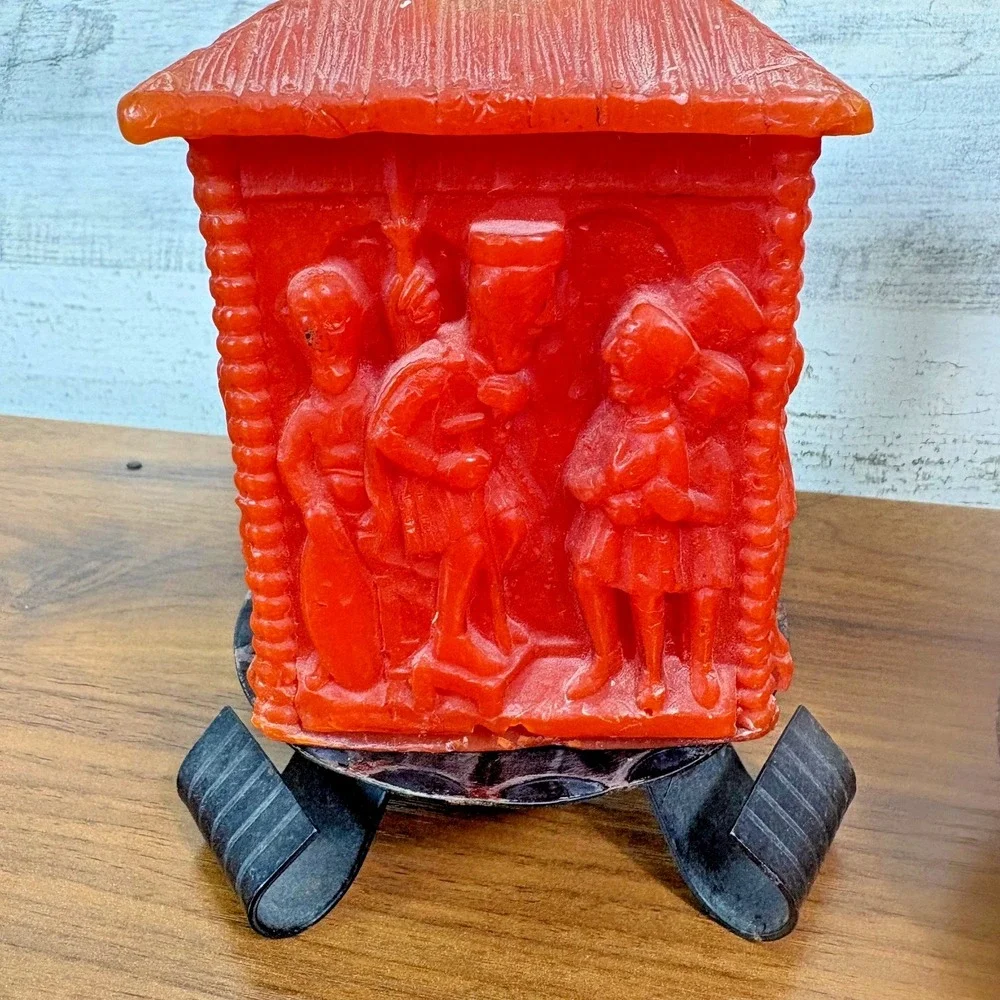Vintage German Johann Gunter Walldurn Baden Carved Candle Pillar Lot of 2